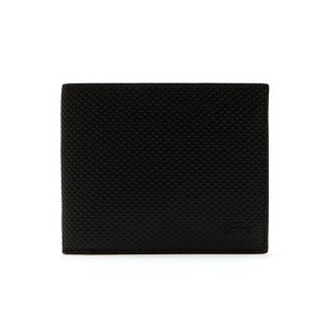 [해외] Lacoste Mens Chantaco Matte Pique Leather Three Card Wallet [라코스테지갑,라코스테시계] black (NH1988CE_000_24)