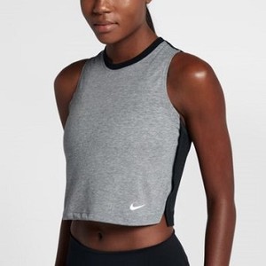 [해외] NIKE Nike Breathe Cropped [나이키반팔티,나이키티셔츠] Black/Heather/White (862776-010)