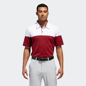 [해외] ADIDAS USA Mens Golf Adipure Mixed Piece Polo Shirt [아디다스반팔티] Craft Red (CY7418)