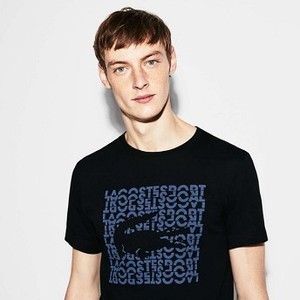 [해외] Mens SPORT Logo Tennis T-Shirt [라코스테 LACOSTE] black/blue (TH3382-51-HVL)