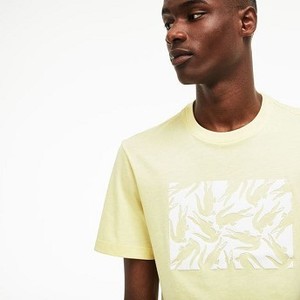 [해외] Mens Graphic Design Cotton T-Shirt [라코스테 LACOSTE] yellow/white (TH3929-51-KCD)