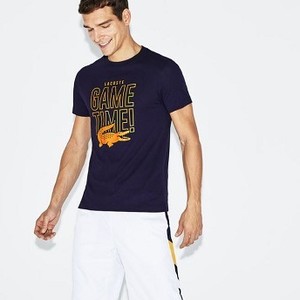 [해외] Mens SPORT Game Time Crew Neck Jersey Tennis T-shirt [라코스테 LACOSTE] navy blue/orange (TH9473-51-EH6)
