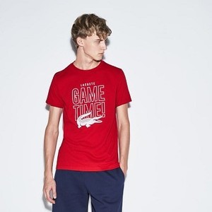 [해외] Mens SPORT Game Time Crew Neck Jersey Tennis T-shirt [라코스테 LACOSTE] red/white (TH9473-51-1ES)