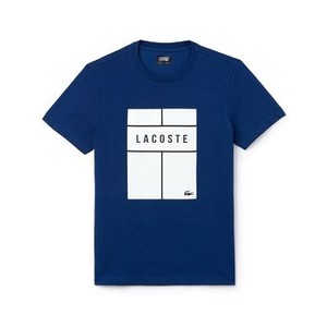 [해외] Mens SPORT Crew Neck Lettering Jersey Tennis T-shirt [라코스테 LACOSTE] navy blue/white/black (TH9462-51-CTT)