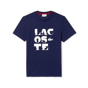 [해외] Mens SPORT Crew Neck Lettering Jersey Tennis T-shirt [라코스테 LACOSTE] blue/white/red (TH9449-51-CGM)