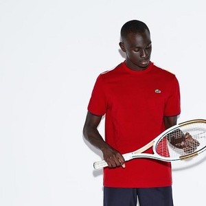 [해외] Mens SPORT Contrast Accents Cotton Tennis T-shirt [라코스테 LACOSTE] red/navy blue/white/orange (TH9485-51-EQ3)