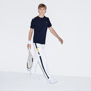 [해외] Mens SPORT Contrast Accents Cotton Tennis T-shirt [라코스테 LACOSTE] navy blue/navy blue/white/orange (TH9485-51-E78)
