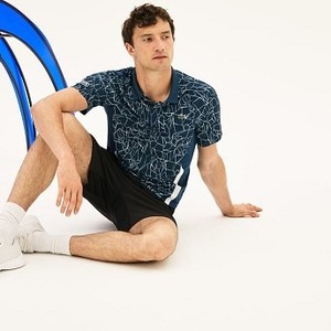 [해외] Mens SPORT Print Technical Jersey Polo - x Novak Djokovic On Court Premium Edition [라코스테 LACOSTE] blue/white (DH9466-51-ERG)