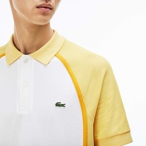 [해외] Mens Made in France Regular Fit Pique Polo [라코스테 LACOSTE] white/yellow/yellow (PH3210-51-LLP)