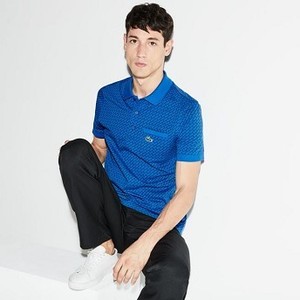 [해외] Mens SPORT Print Ultra-Light Cotton Golf Polo [라코스테 LACOSTE] blue/black (YH9463-51-ELS)