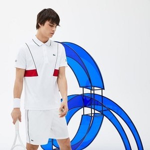 [해외] Mens SPORT Tech Pique Polo - Novak Djokovic Collection [라코스테 LACOSTE] white/black/red (DH3325-51-KEJ)
