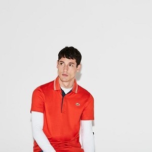 [해외] Mens SPORT Lettering Stretch Technical Jersey Golf Polo Shirt [라코스테 LACOSTE] red/navy blue/white (DH3360-51-BNN)
