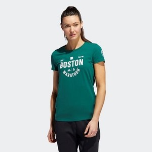 [해외] Womens 런닝 Boston Marathon® Irish Tee [아디다스 반팔티] Collegiate Green (FI0549)