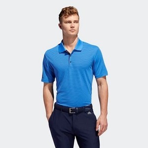 [해외] Mens Golf Two-Color Club Stripe Polo Shirt [아디다스 반팔티] True Blue/Collegiate Navy (DQ2303)