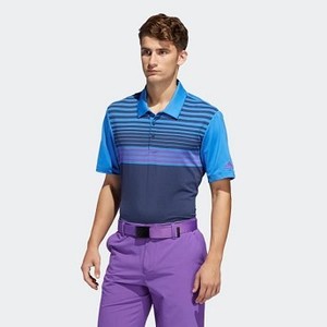 [해외] Mens Golf Ultimate365 3-Stripes Heathered Polo Shirt [아디다스 반팔티] Collegiate Navy Melange/True Blue/Active Purple (DW9175)