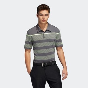 [해외] Mens Golf Ultimate365 Dash Stripe Polo Shirt [아디다스 반팔티] Grey/Hi-Res Yellow (DZ0520)