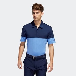 [해외] Mens Golf Ultimate365 Heathered Blocked Polo Shirt [아디다스 반팔티] True Blue/Collegiate Navy (DQ2218)