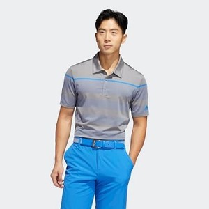 [해외] Mens Golf Ultimate365 Dash Stripe Polo Shirt [아디다스 반팔티] Grey Three/True Blue (DQ2364)