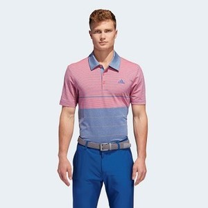 [해외] Mens Golf Ultimate365 Heathered Stripe Polo Shirt [아디다스 반팔티] Tmag Dark Marine Htr/Grey Three (DT3679)