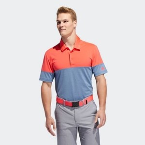 [해외] Mens Golf Ultimate365 Heathered Blocked Polo Shirt [아디다스 반팔티] Dark Marine/Shock Red (DT3675)