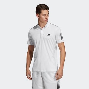 [해외] Mens Tennis 3-Stripes Club Polo Shirt [아디다스 반팔티] White/Black (DU0849)