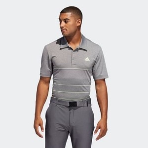 [해외] Mens Golf Ultimate365 Heathered Stripe Polo Shirt [아디다스 반팔티] Tmag Grey Five Htr/Hi-Res Yellow (DQ2228)