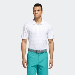 [해외] Mens Golf Pine Cone Critter Printed Polo Shirt [아디다스 반팔티] White/True Green (DQ2294)
