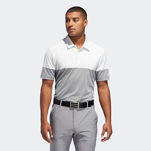 [해외] Mens Golf Ultimate365 Heathered Blocked Polo Shirt [아디다스 반팔티] Grey Heathered/Crystal White (DQ2223)
