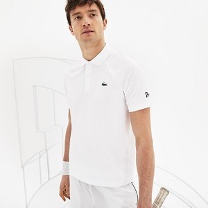 [해외] Novak Djokovic Collection - Exclusive Edition Polo Shirt [라코스테 반팔,폴로티] White/Black (DH3392-51)