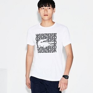 [해외] Mens SPORT Logo Tennis T-Shirt [라코스테 반팔,폴로티] White/Navy Blue (TH3382-51)