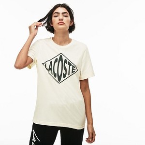 [해외] 남여공용 LIVE Crew Neck Oversized Logo Jersey T-shirt [라코스테 반팔,폴로티] White/Green (TH9070-51)