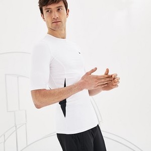 [해외] Mens SPORT Novak Djokovic Collection Stretch T-shirt [라코스테 반팔,폴로티] White/Black (TH3486-51)