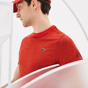 [해외] Mens SPORT Novak Djokovic Collection Tech T-shirt [라코스테 반팔,폴로티] Red/Black (TH3477-51)
