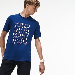 [해외] Mens Crew Neck 3D Lettering Cotton Jersey T-shirt [라코스테 반팔,폴로티] INKWELL (TH9382-51)