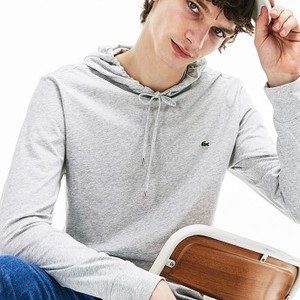 [해외] Mens Hooded Cotton Jersey Sweatshirt [라코스테 반팔,폴로티] Grey Chine (TH9349-51)