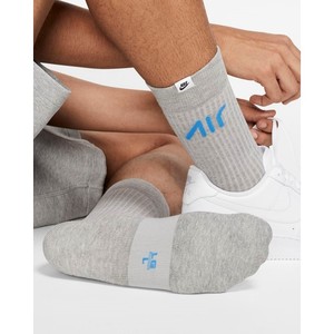 [해외] Nike SNKR Sox Essential [나이키 양말] Dark Grey Heather/Light Photo Blue/White (SK0108-063)