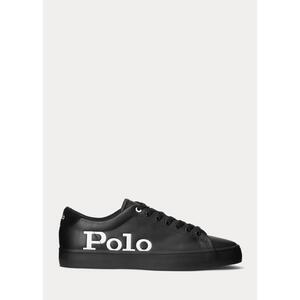 [해외] 랄프로렌 Longwood Logo Leather Sneaker 573044_Black/White_Polo_Black/White_Polo